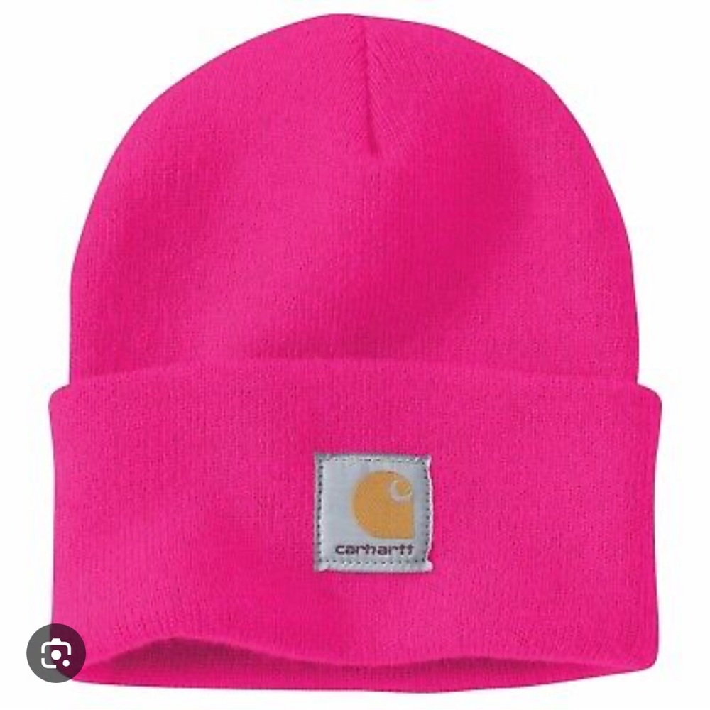 hot pink knit cuff carhartt beanie